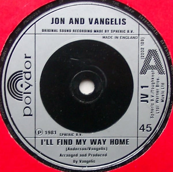 Jon & Vangelis - I'll Find My Way Home - Used Vinyl Record 7" image 1