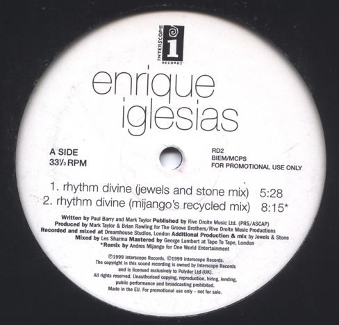 Enrique Iglesias - Rhythm Divine - Vinyl Record 12" image 1