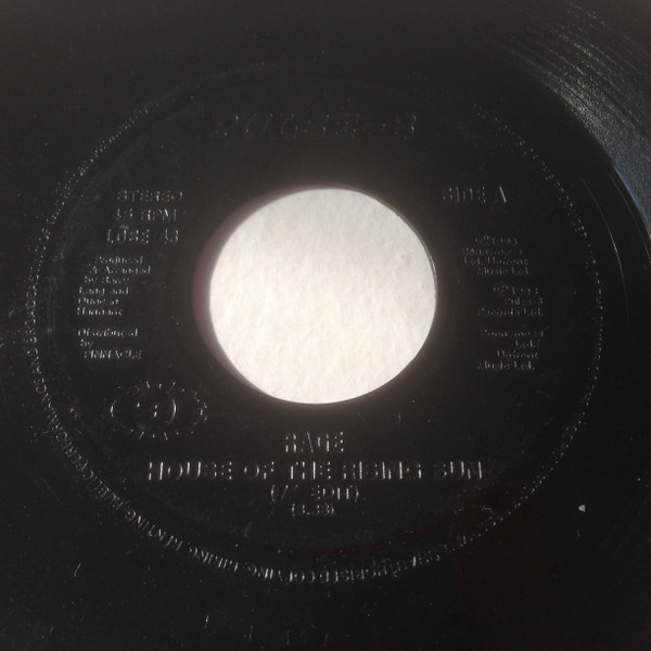 Rage - House Of The Rising Sun - Used Vinyl Record 7" image 1