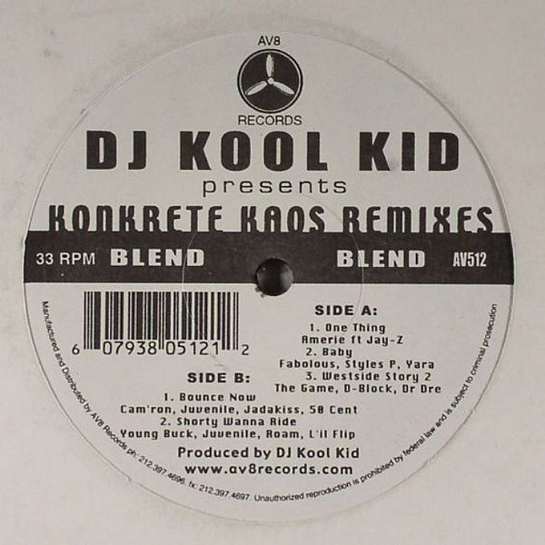 DJ Kool Kid - Konkrete Kaos Remixes - Vinyl Record 12" image 1