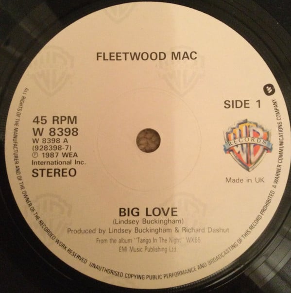 Fleetwood Mac - Big Love - Used Vinyl Record 7" image 1