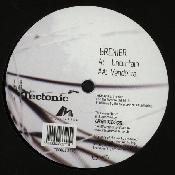 Dean J. Grenier - Uncertain / Vendetta - Vinyl Record 12" image 1