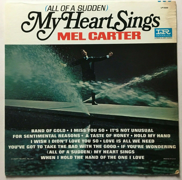 Mel Carter - (All Of A Sudden) My Heart Sings - Used Vinyl Record image 1