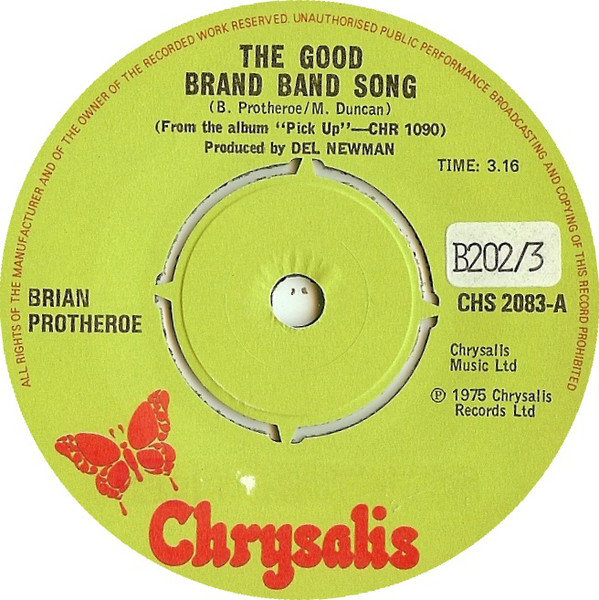 Brian Protheroe - Good Brand Band Song - Used Vinyl Record 7" image 1