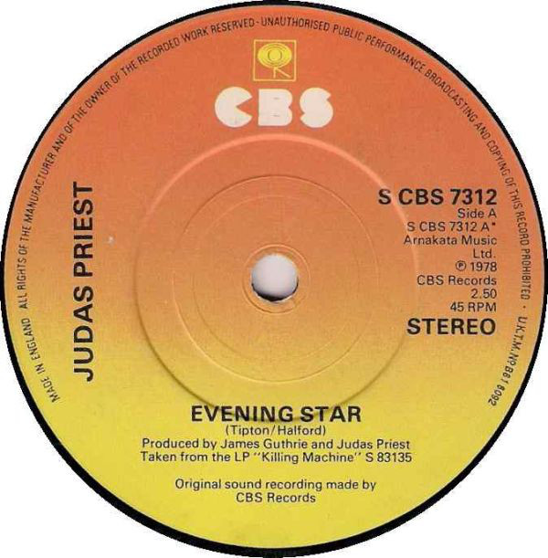 Judas Priest - Evening Star - Used Vinyl Record 7" image 1