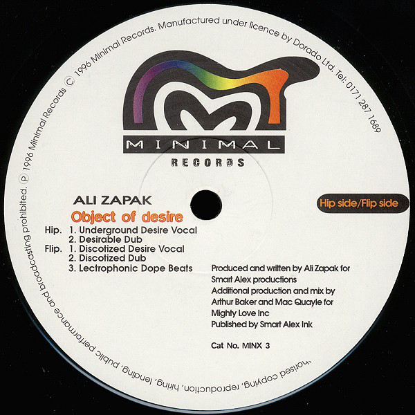 Ali Zapak - Object Of Desire - Used Vinyl Record 12" image 1
