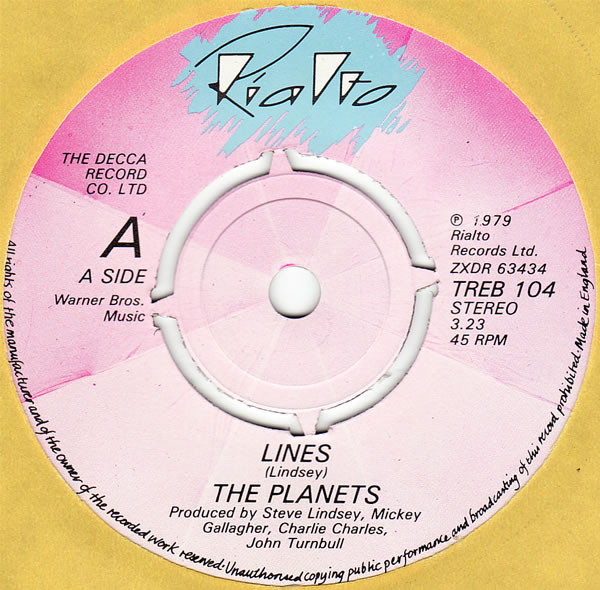 Planets - Lines - Used Vinyl Record 7" image 1
