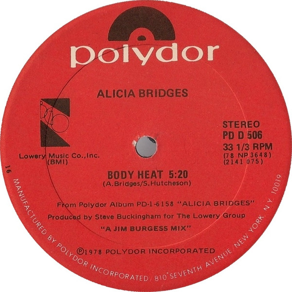 Alicia Bridges - Body Heat - Used Vinyl Record 12" image 1