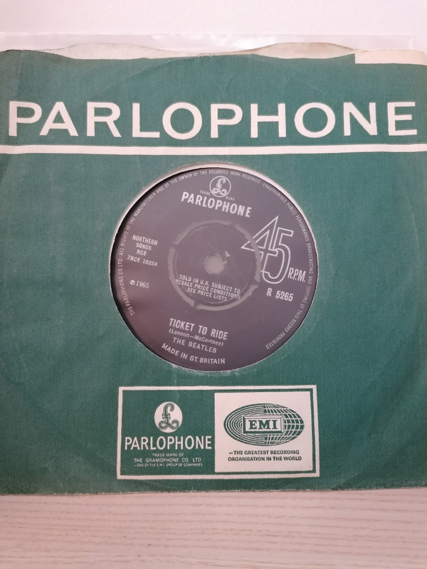 Beatles - Ticket To Ride - Used Vinyl Record 7" image 1