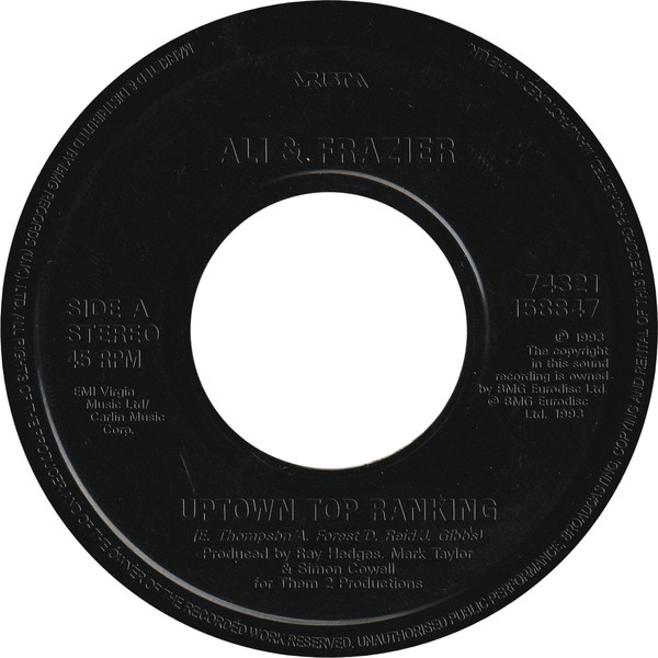 Ali & Frazier - Uptown Top Ranking - Used Vinyl Record 7" image 1