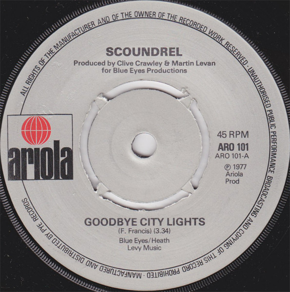Scoundrel - Goodbye City Lights - Used Vinyl Record 7" image 1