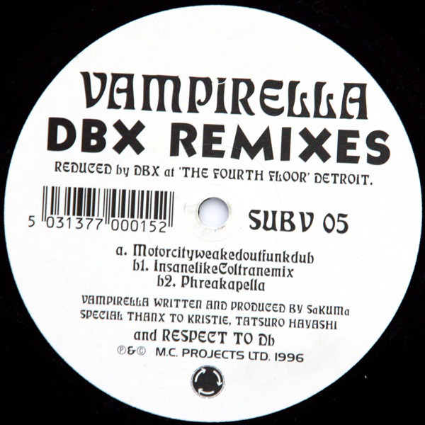 Subvoice - Vampirella (DBX Remixes) - Used Vinyl Record 12" image 1