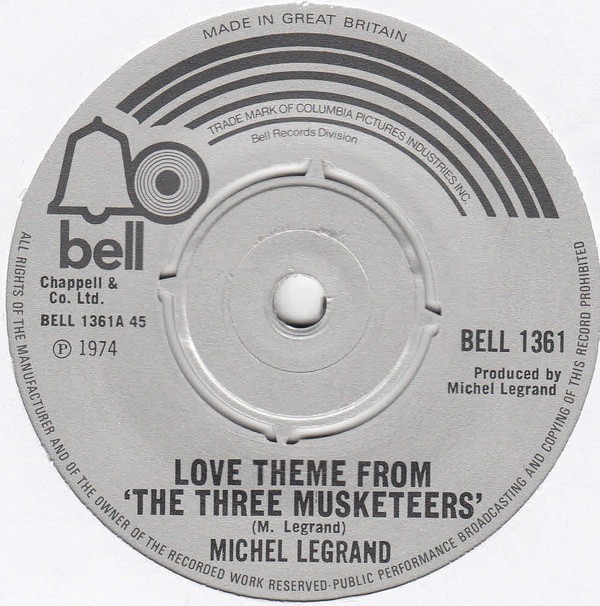 Michel Legrand - Love Theme From "The Three Musketeers" - Used Vinyl image 1
