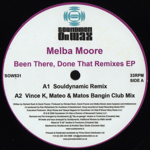 Melba Moore - Been There, Done That Remixes EP - Vinyl Record 12" image 1