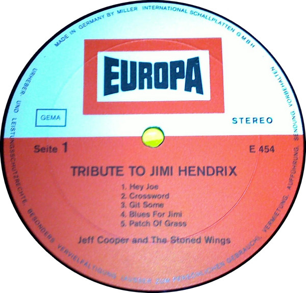 Jeff Cooper And The - Tribute To Jimi Hendrix - Used Vinyl Record image 1