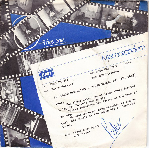 David McWilliams - Love Walked In (When You Walked Out To-Day) image 1