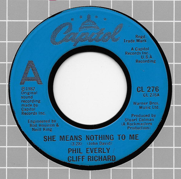 Phil Everly - She Means Nothing To Me - Used Vinyl Record 7" image 1