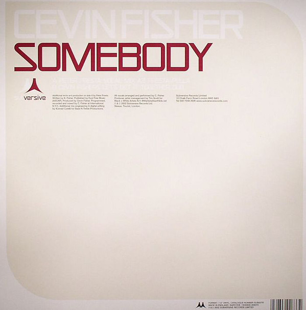 Cevin Fisher - Somebody (Remixes) - Used Vinyl Record 12" image 1