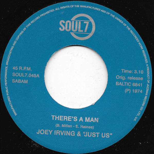 Joey Irving - re's A Man / Have This World And You - Vinyl Record 7" image 1