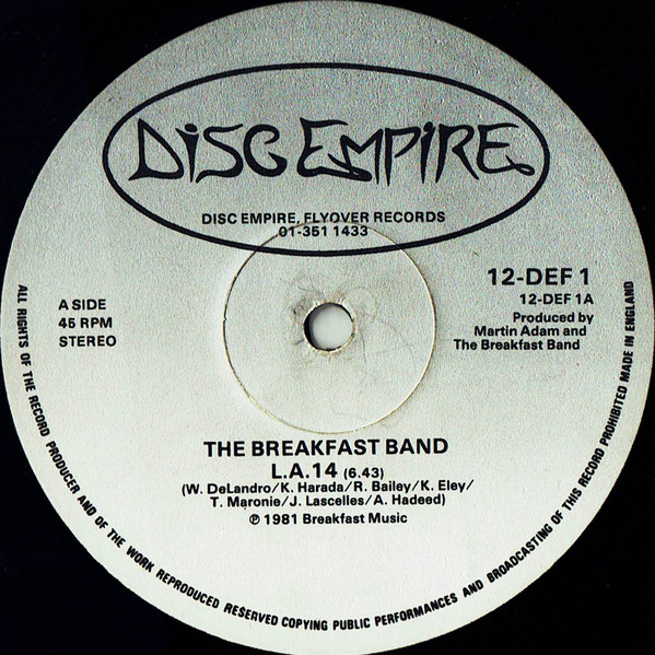 Breakfast Band - L.A. 14 - Used Vinyl Record 12" image 1