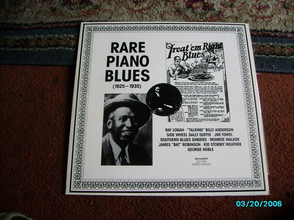 Various - Rare Piano Blues (1925-1935) - Used Vinyl Record image 1