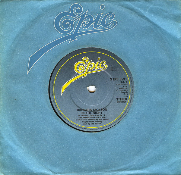 Barbara Dickson - In The Night - Used Vinyl Record 7" image 1