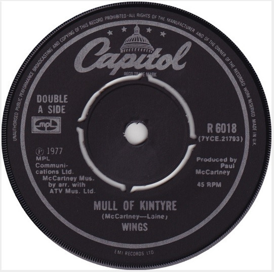 Wings - Mull Of Kintyre / Girls' School - Used Vinyl Record 7" image 1