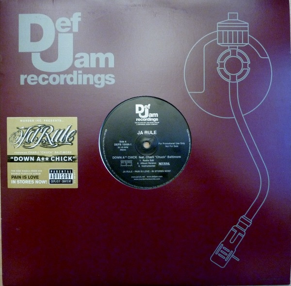 Ja Rule - Down A** Chick / Smokin And Ridin - Used Vinyl Record image 1