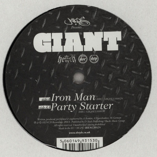 Giant - Iron Man / Party Starter - Used Vinyl Record 12" image 1