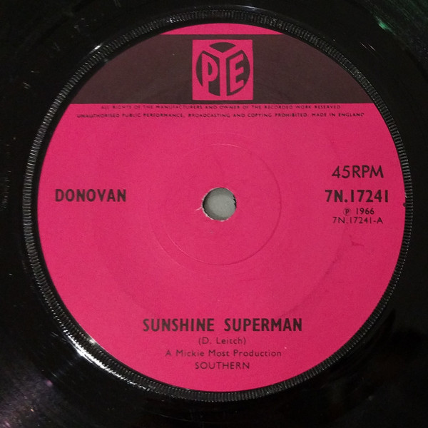 Donovan - Sunshine Superman - Used Vinyl Record 7" image 1
