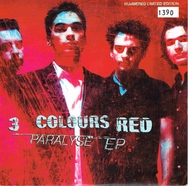 3 Colours Red - Paralyse EP - Used Vinyl Record 7" image 1