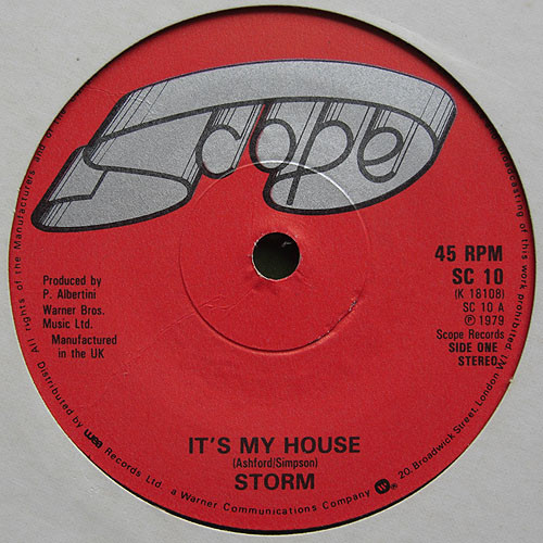 Storm - It's My House - Used Vinyl Record 7" image 1