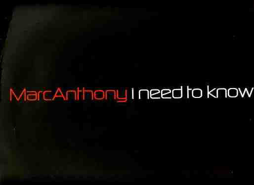 Marc Anthony - I Need To Know - Used Vinyl Record 12" image 1