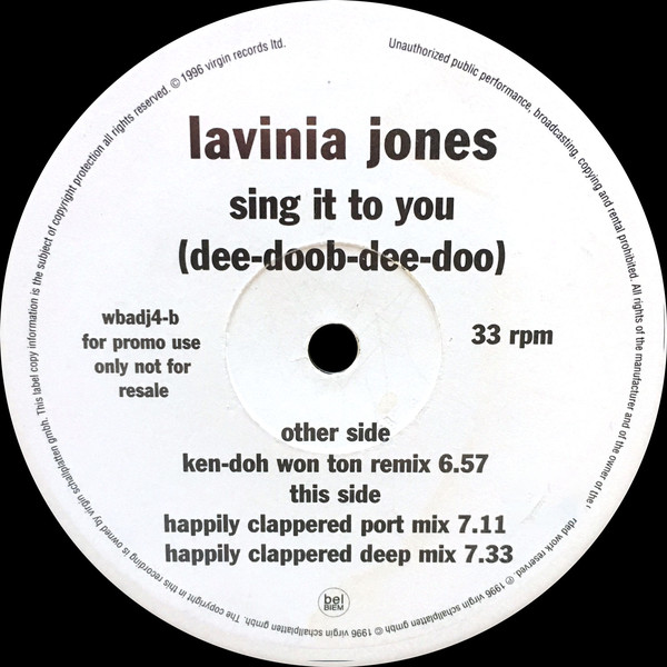 Lavinia Jones - Sing It To You (Dee-Doob-Dee Doo) - Used Viny image 1