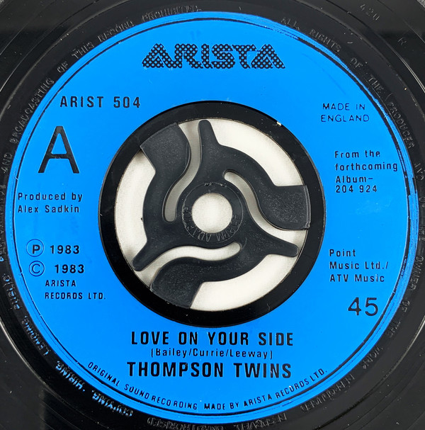 Thompson Twins - Love On Your Side - Used Vinyl Record 7" image 1