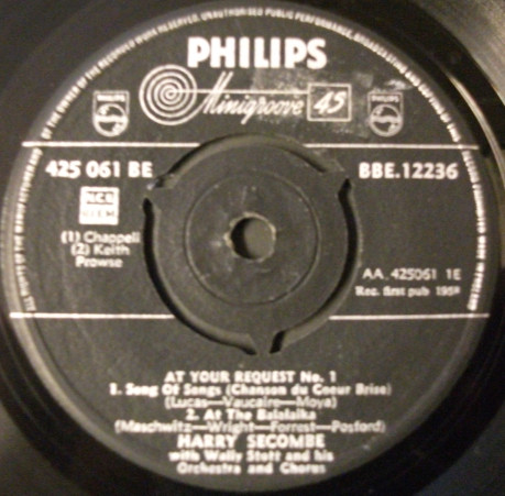 Harry Secombe - At Your Request No. 1 - Used Vinyl Record 7" image 1