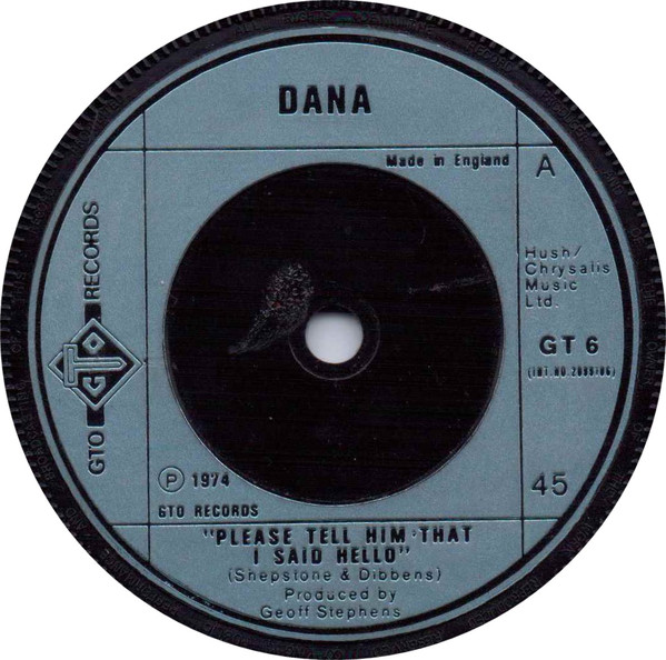 Dana - Please Tell Him That I Said Hello - Used Vinyl Record 7" image 1