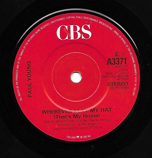 Paul Young - Wherever I Lay My Hat - Used Vinyl Record 7" image 1