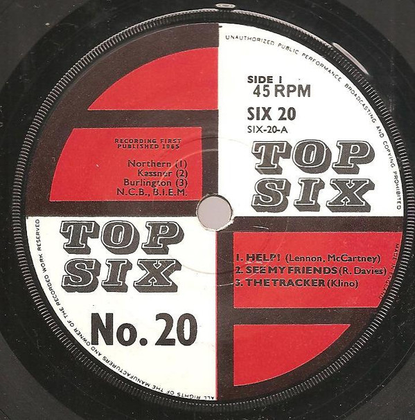 Unknown Artist - Top Six No. 20 - Used Vinyl Record 7" image 1