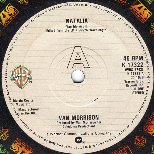 Van Morrison - Natalia - Used Vinyl Record 7" image 1
