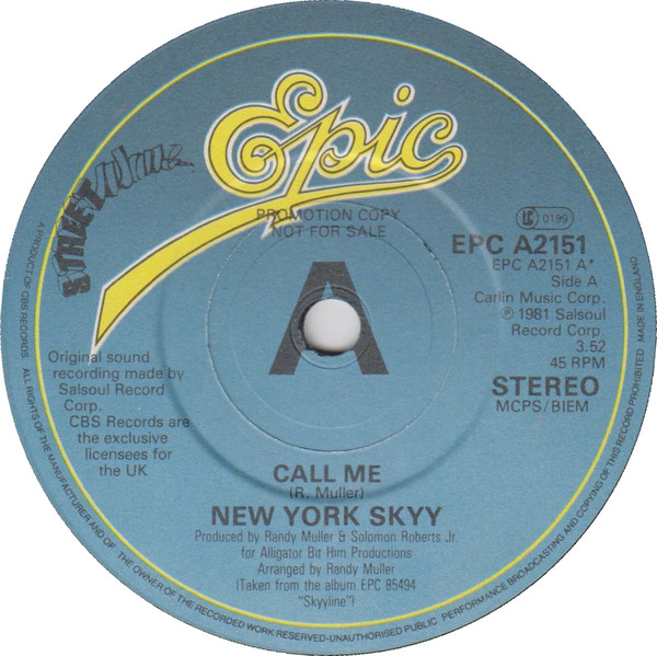 Skyy - Call Me - Used Vinyl Record 7" image 1