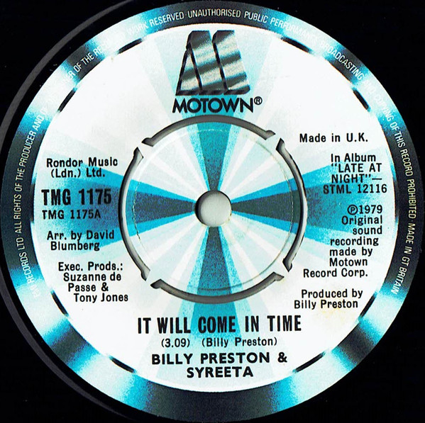 Billy Preston - It Will Come In Time - Used Vinyl Record 7" image 1