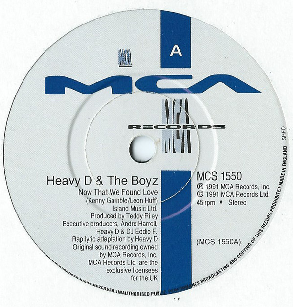 Heavy D. & The Boyz - Now That We Found Love - Used Vinyl Record 7" image 1