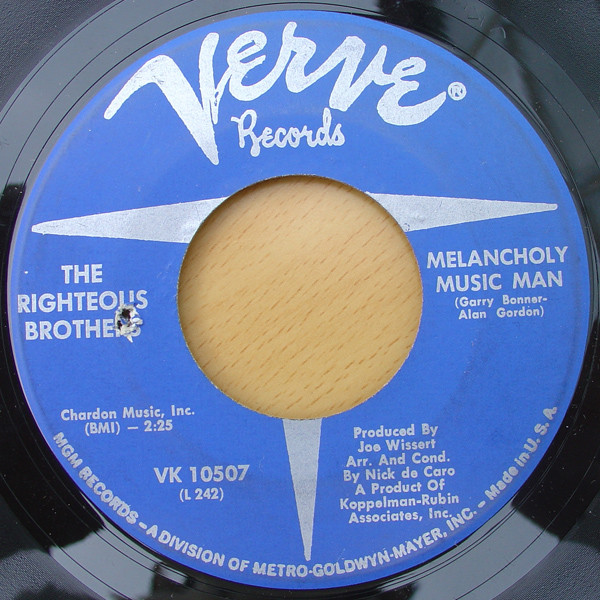 Righteous Brothers - Melancholy Music Man - Used Vinyl Record 7" image 1