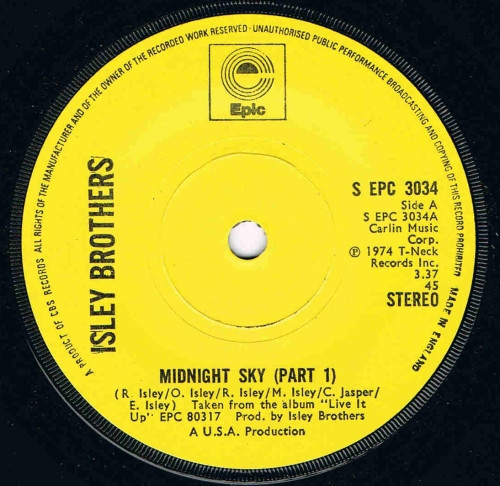 Isley Brothers - Midnight Sky - Used Vinyl Record 7" image 1