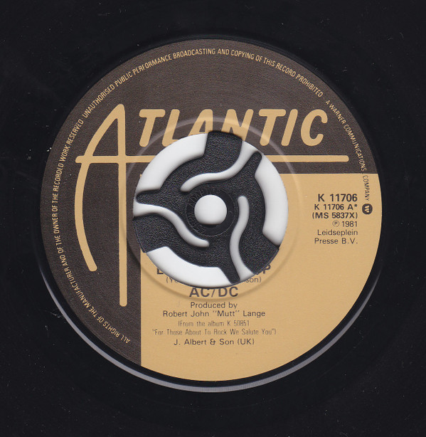 AC/DC - Let's Get It Up - Used Vinyl Record 7" image 1