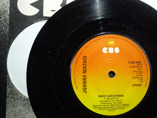 Johnny Mathis - Sweet Love Of Mine - Used Vinyl Record 7" image 1