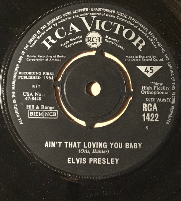 Elvis Presley - Ain't That Loving You Baby - Used Vinyl Record 7" image 1
