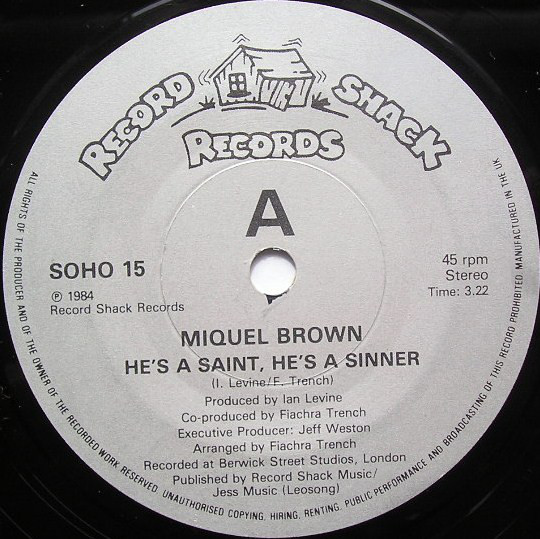 Miquel Brown - He's A Saint, He's A Sinner - Used Vinyl Record 7" image 1