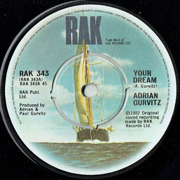 Adrian Gurvitz - Your Dream - Used Vinyl Record 7" image 1